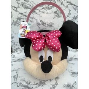 Minnie Mouse Disney Jumbo Plush Easter Halloween Basket Pail Bucket New w/ Tag